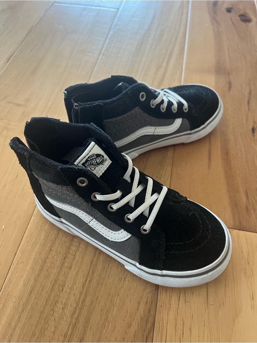 Vans Kids Black and Gray High-Top Skate Sneakers